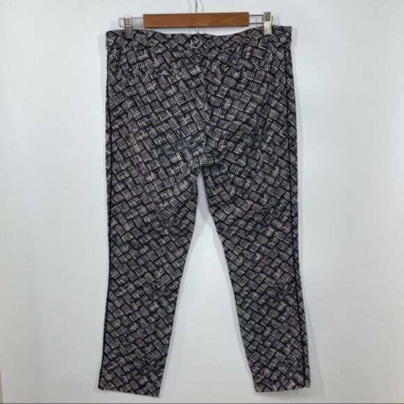 Anthropologie Cartonnier Charlie Ankle Cropped Pant Navy Block Stripe Size 6 - Picture 5 of 12